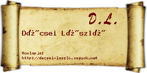 Décsei László névjegykártya