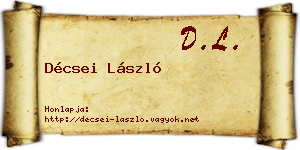 Décsei László névjegykártya