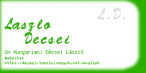 laszlo decsei business card