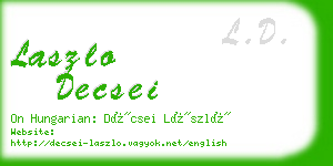 laszlo decsei business card